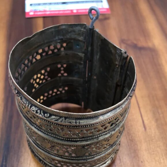 Single Kuchi Afghan Cuff, Tribal Vintage Glass Stone Boho Handcuff Bracelet, - Picture 2 of 8